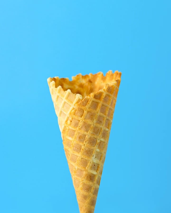Waffle ice cream cone