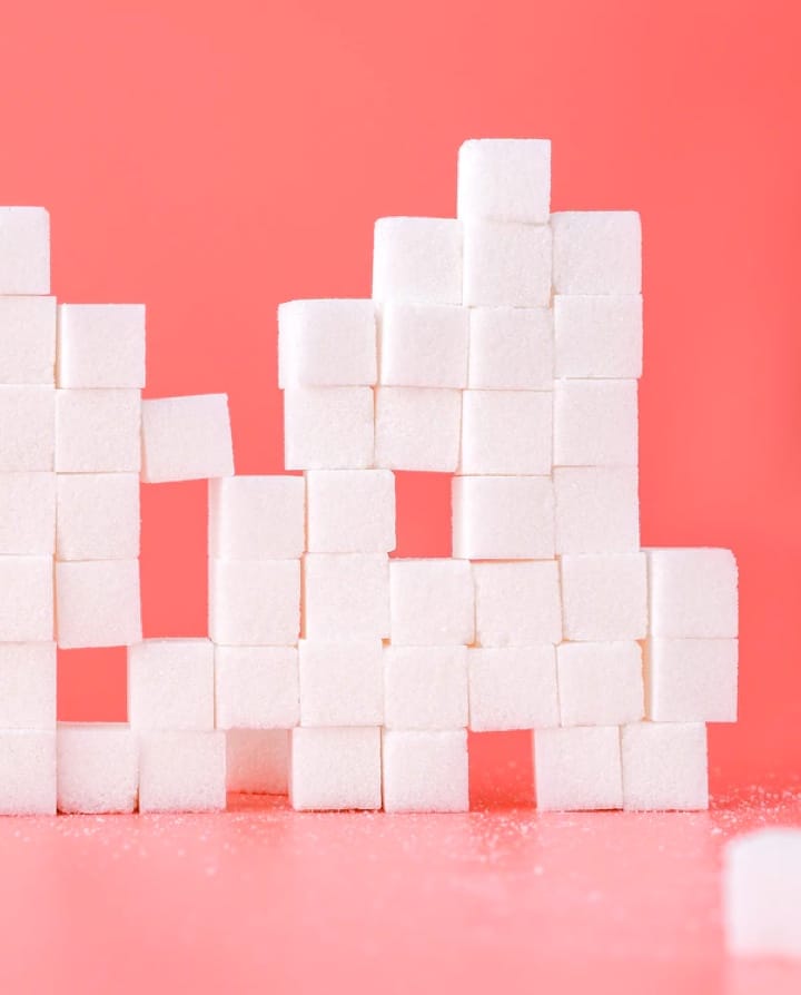 White sugar cubes